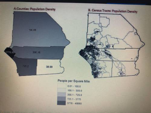 Which map is better represents the population density of the area shown? And why