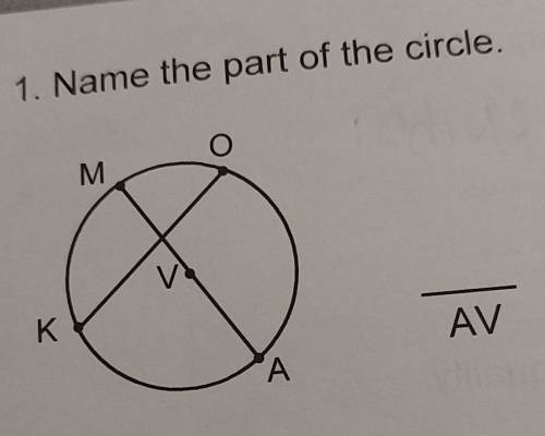 Name the part of the circle and explain your answer. (not radius)