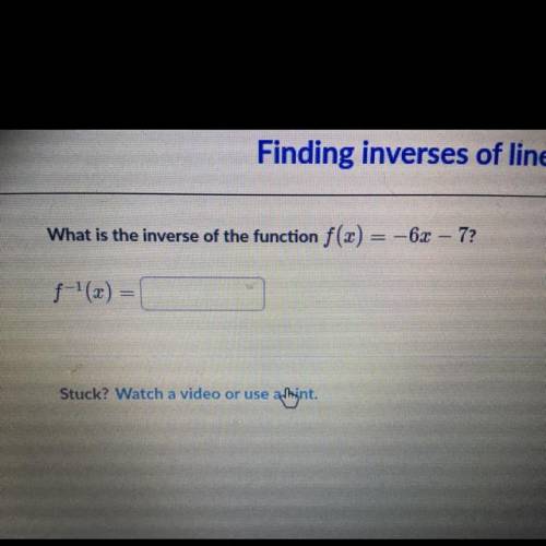 Help please what is the inverse of the function