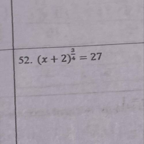 (x+2)^3/4=27. Solve for x.