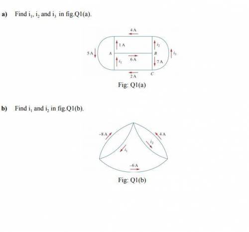 Find i1 , i2 and i3 in fig.Q1