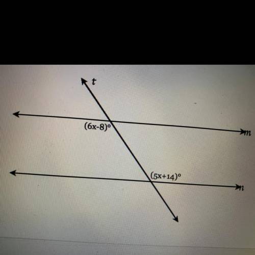 NEED HELP ASAP 
given m||n find the value of x