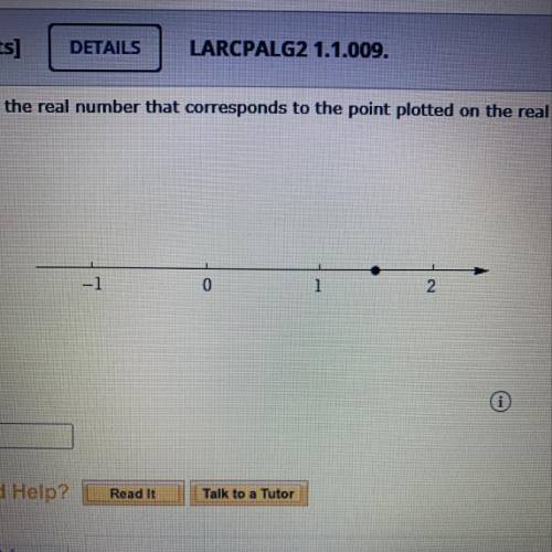 Identify the real number that corresponds to the point plotted on the real number line.