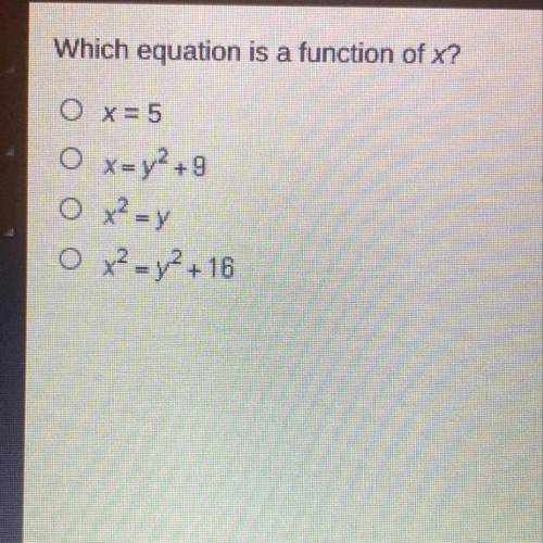 Which equation is a function of x?