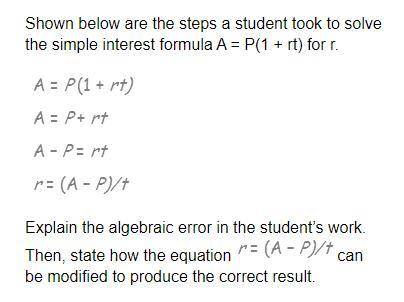 Explain the algebraic error in the student’s work