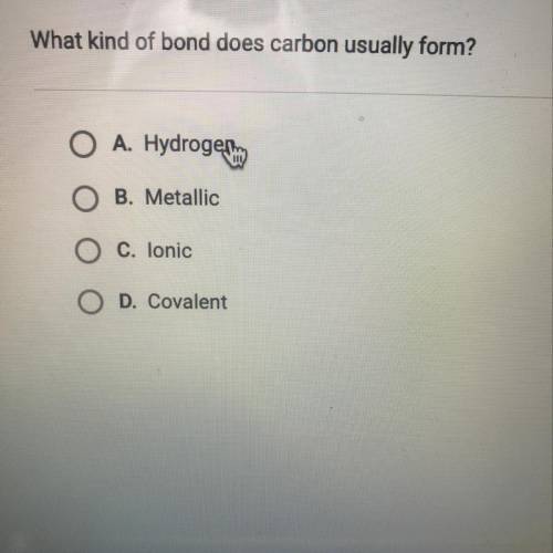 What kind of bond does carbon usually form from