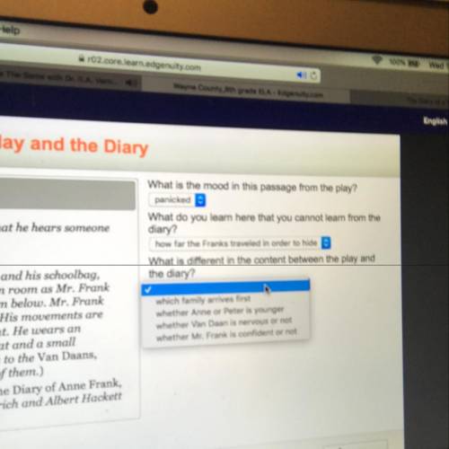 What is different in the content between the play and the diary’