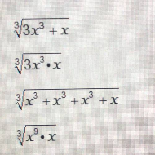 Which expression is equivalent to 3√x10?