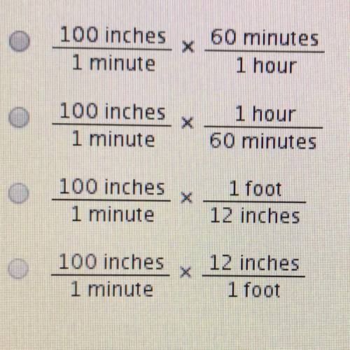 Which expression converts 100 inches per minute to feet per minute?