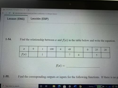 Can someone please help me! Question: Find the Relationship between x and f(x) in the table below a