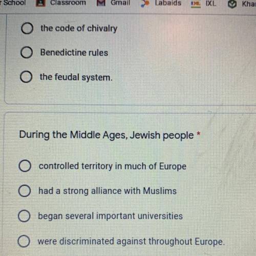 During the Middle Ages, Jewish people *