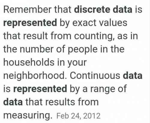Which represents discrete data?