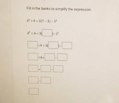 Fill in the banks to simplify the expression