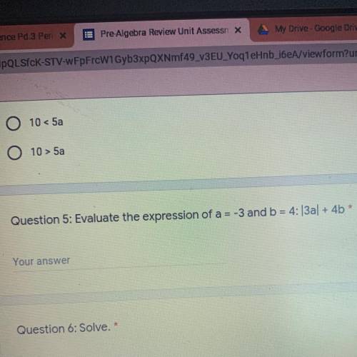 I need the answer to question 5