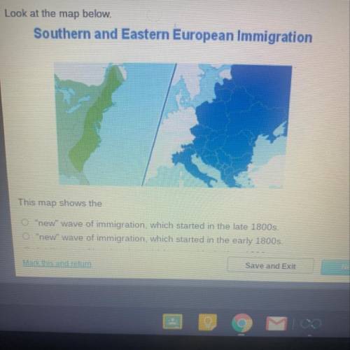This map shows the

new wave of immigration, which started in the late 1800s.
new wave of immi