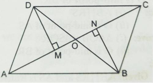 In quadrilateral ABCD, BN and DM are drawn perpendicular to AC such that BN = DM. Prove that O is t