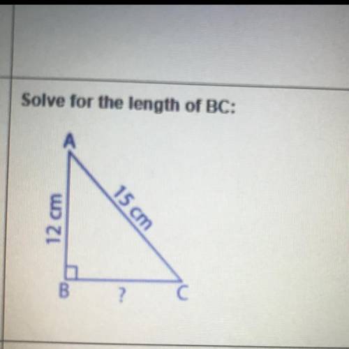 Solve for the length of BC