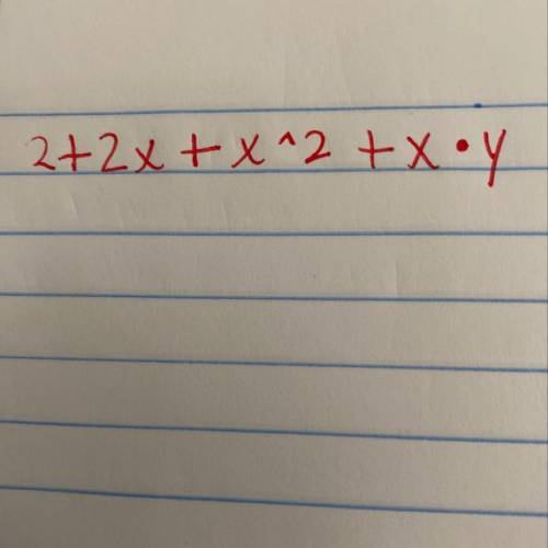 2+2x + x^2 +XY
What would be the answer to this question simplified