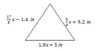 The triangle below is an equilateral triangle. What is the perimeter of the triangle?