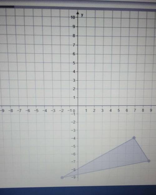 Graph the image of the given triangle, reflected across the y-axis. Select the Polygon tool. Then,