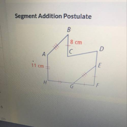 Apply the Segment Addition Postulate and substitute congruent segment lengths. What is the length o
