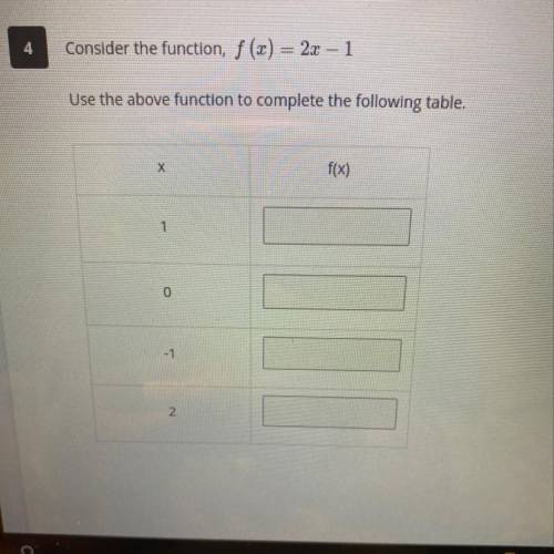 Consider the function, f(x)=2x-1