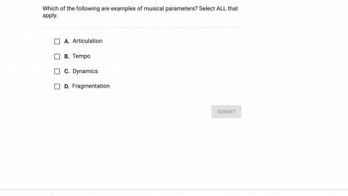 Which of the following are examples of musical patterns