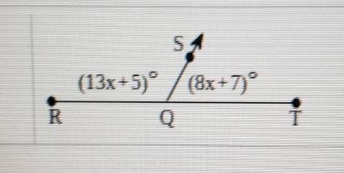 <ROT is a straight angle. What are m<RQS and m<TQS?