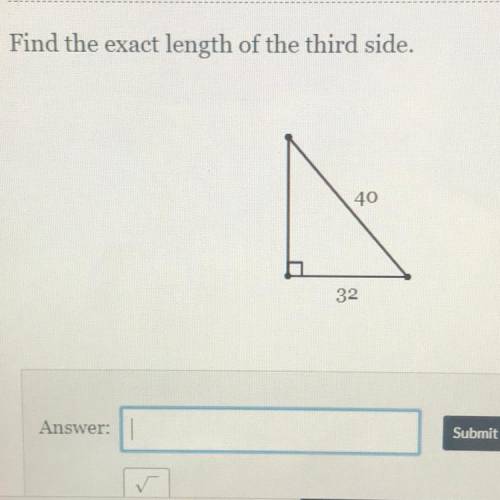 Find the exact length of the third side