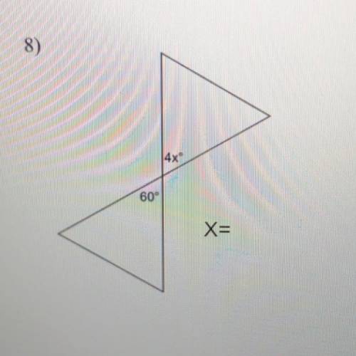 What’s is the value of X?
SOMEONE PLEASE HELP!!