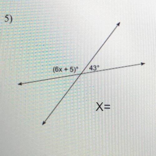 What is the value of X? 
SOMEONE PLEASE HELP!!