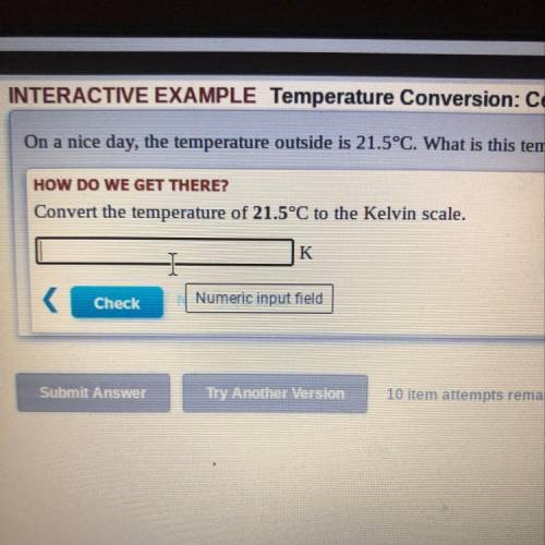 Convert the temperature of 21.5 degrees to the Kelvin Scale