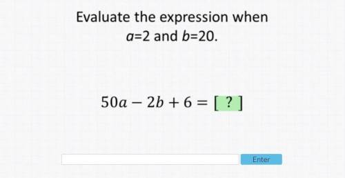 Evaluate the expression when a=2 and b=20