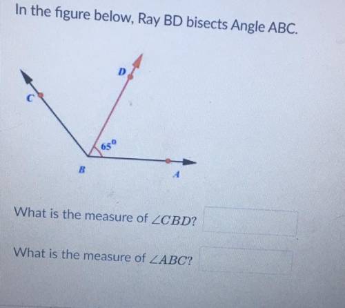 In the figure below, Ray BD bisects angle ABC