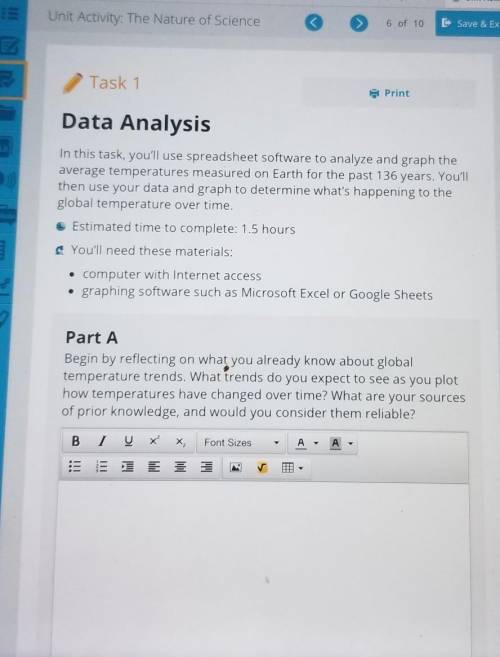Data Analysis

)In this task, you'll use spreadsheet software to analyze and graph theaverage temp