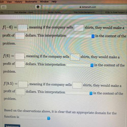 Algebra 2 Help Please! Full answers only.

A company manufactures and sells shirts. The daily prof