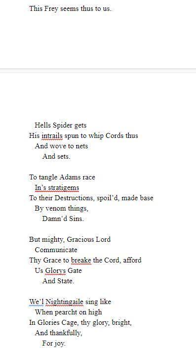 In the allegory, “UPON A SPIDER CATCHING A FLY” (Please read the allegory and answer these 5 questi