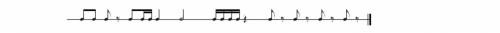 Examine the rhythm below, and then notate it three times: once in 2/4 time, once in 3/4 time and on