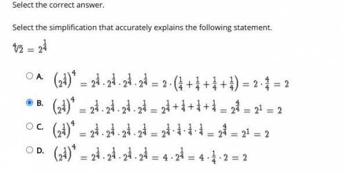 Select the simplification that accurately explains the following statement.

itsmath but like HELP