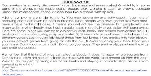 2.- . Write three important ideas from the Reading “Coronavirus” Add a picture to each one.