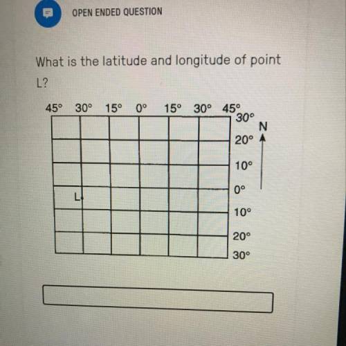 What is the latitude and longitude of point L?