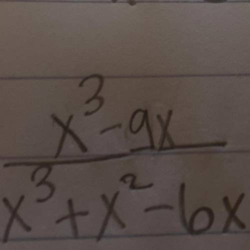 Simplify
x3-9x
divided by 
x3+x2-6x