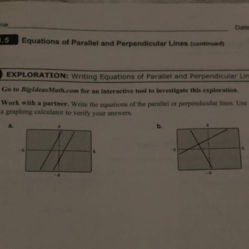 Write the equations of the parallel or perpendicular lines.