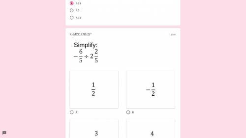 Simplify -6/5 divided by 2 2/5
