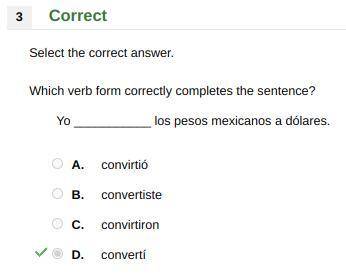 Which verb form correctly completes the sentence?

Yo ___________ los pesos mexicanos a dólares.
A