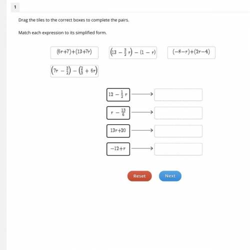 Match each expression to its simplified form.