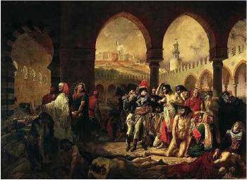 The painting is a depiction of Napoleon visiting victims of the bubonic plague. What occurred only