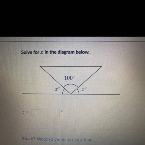 Solve for r in the diagram below.
100°
2