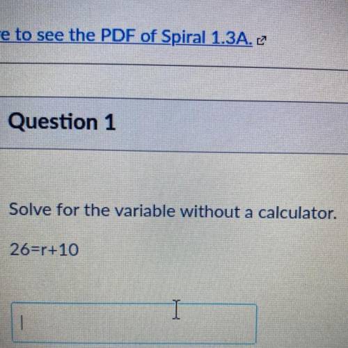 Solve for the variable without a calculator