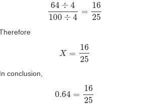 What is 0.64 as a mixed fraction